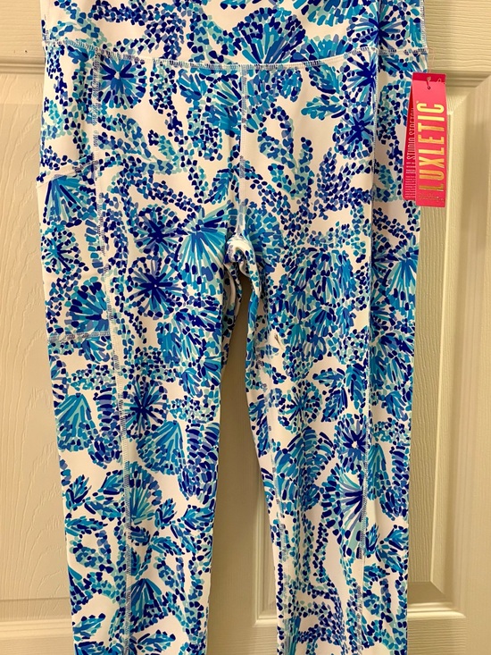 Lilly Pulitzer Pants - Lilly Pulitzer Blue & Aqua Floral Print Leggings